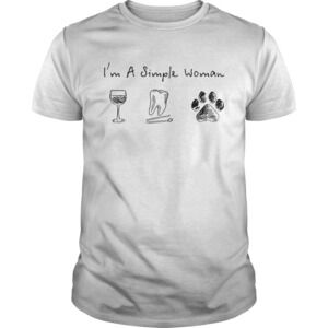 Im A Simple Woman Wine Teeth Cat Shirt